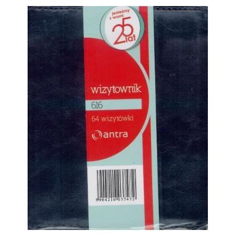 Wizytownik Antra dwuklatkowy 616 Granatowy, na 64 wizytówki